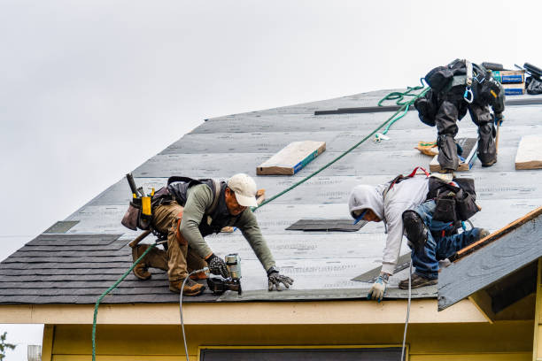 Professional Gutter Installation technician working in Valyermo, CA